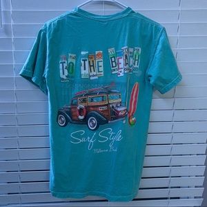 To The Beach graphic T-Shirt Mens S Tealish Green